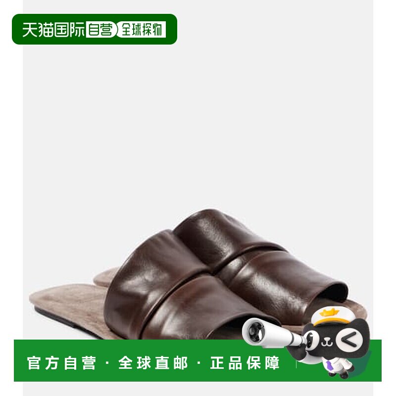 香港直邮Brunello Cucinelli 布内罗 古奇拉利 女士 褶边皮质凉拖