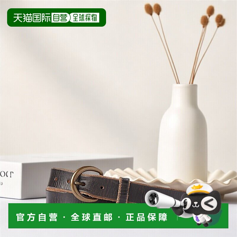 自营欧洲直邮RALPH LAUREN拉夫劳伦RRL皮革摔花皮带腰带情人节礼