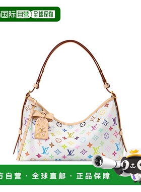 自营欧洲直邮LV路易威登 x TM女士白色/多色涂层帆布老花图案单肩
