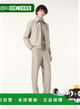 自营欧洲直邮Loro Piana 男士白色初剪羊毛夹克