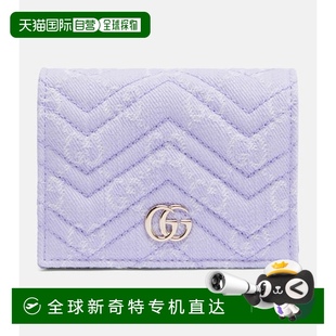 香港直邮Gucci 女士 1h可退 古驰 牛仔布钱包 Marmont