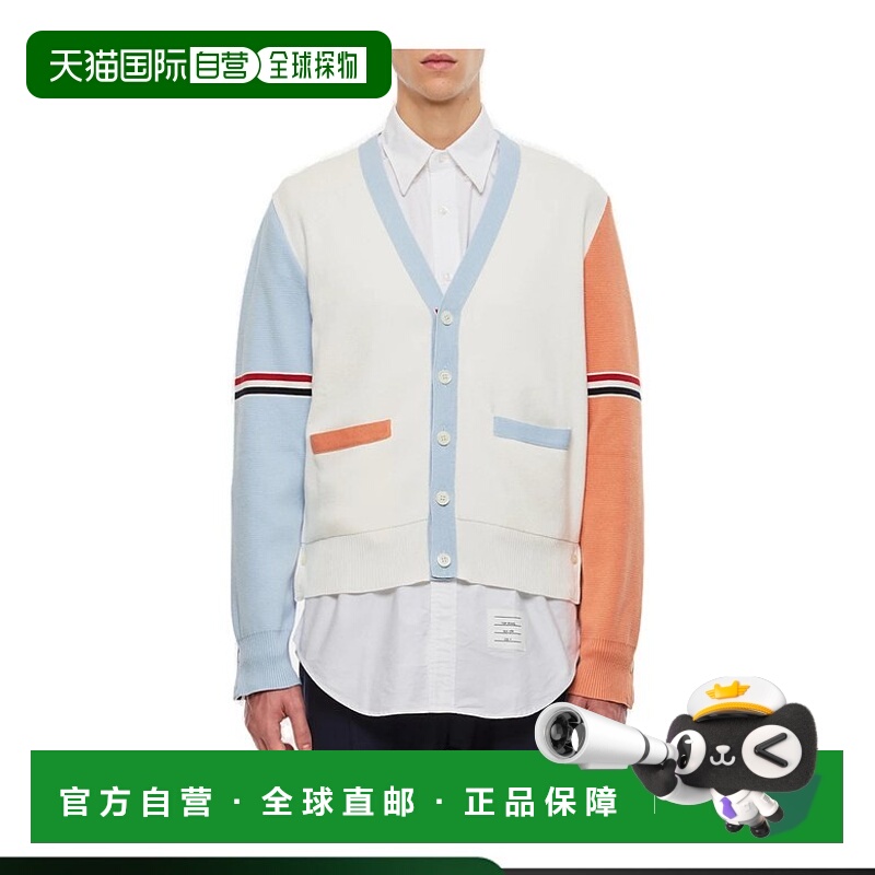 1h可退 香港直邮Thom Browne 汤姆 布朗 男士 V领长袖针织衫 MKC3