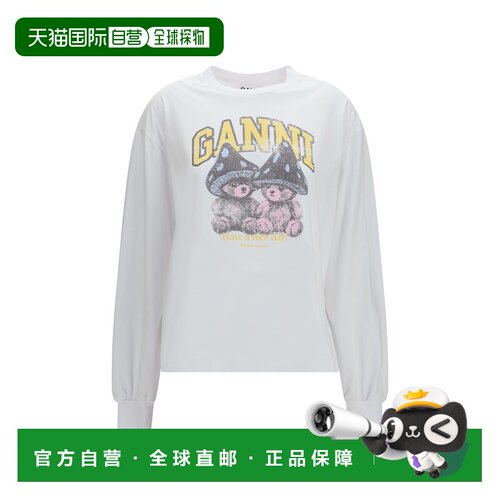 1h可退 香港直邮GANNI 甘尼 女士 Teddy Mushroom 长袖棉质T恤 A1