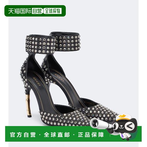 香港直邮Gucci 古驰 女士 Castello 精饰绸缎浅口鞋