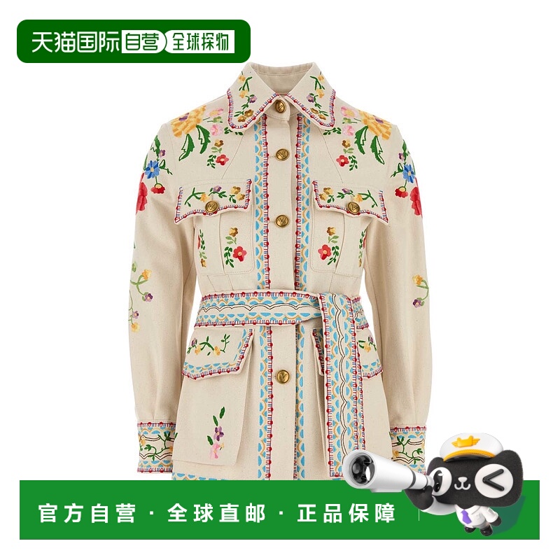 香港直邮Valentino 华伦天奴 女士 花卉刺繡羈扣夾克 6B3DC04J918