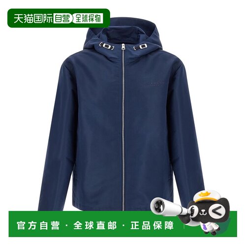 1h可退 香港直邮Givenchy 纪梵希 男士 Logo刺绣拉链风衣 BM01G21
