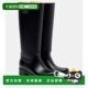 香港直邮MaxMara 麦斯玛拉 女士 1h可退 交织图案雨靴 black黑色