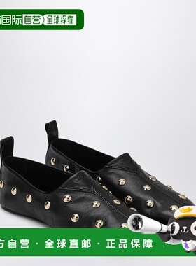 1h可退 香港直邮Chloe 蔻依 女士 RITA 黑色铆钉皮质平底鞋 CH26S