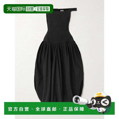 1h可退 magda butrym 女士 露肩丝/府绸中长连衣裙 258426BLACK
