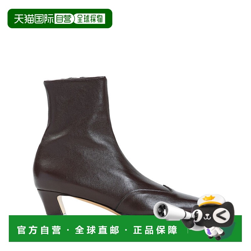 1h可退 香港直邮KHAITE 女士 方头短筒靴 F1068836 brown棕色 舒