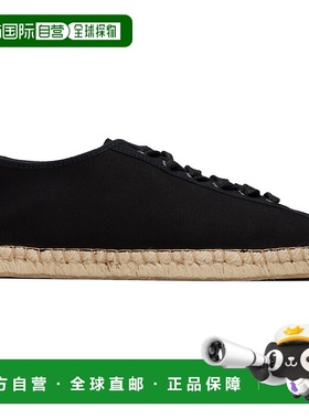 1h可退 香港直邮Lemaire 男士 黑色 Linoleum Laced 草编鞋 FO020