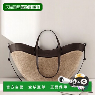 欧洲直邮POLENE Cyme女士驼色羊驼毛/棉托特包单肩包手提包