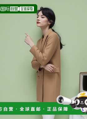 香港直邮MaxMara 麦斯玛拉 女士 Cosa 双排扣驼绒大衣西装