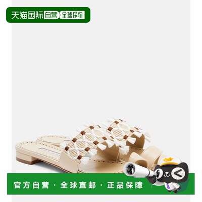香港直邮MANOLO BLAHNIK 莫罗 伯拉尼克 女士 Brava 拉菲草编织边
