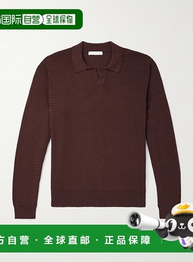 Mr P. 男士 织纹棉质真丝混纺Polo衫 MPK242029BROWN