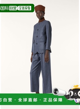 自营欧洲直邮Loro Piana 女士蓝色初剪羊毛休闲裤