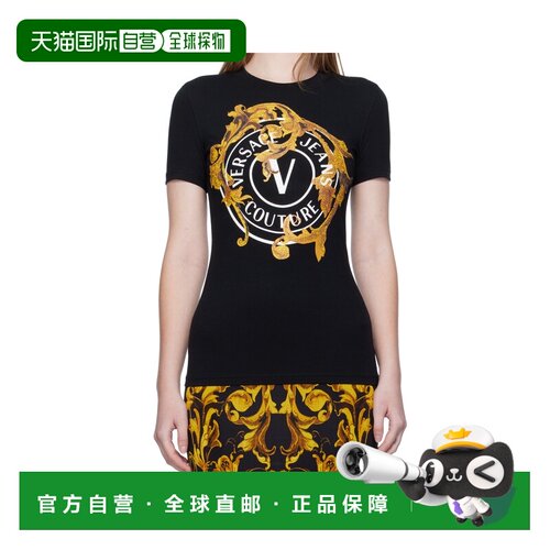 1h可退 香港直邮VERSACE JEANS 女士T恤 79HAHE01CJ02EG89 AW2025