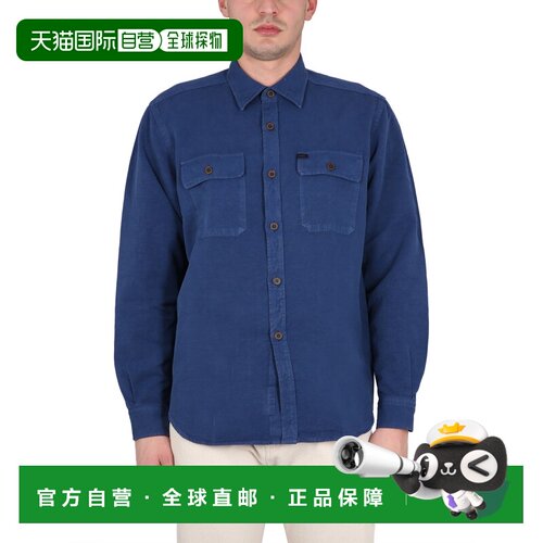 欧洲直邮FAY 男士衬衫 NCMA146260TVBGU206 CO 蓝色 Linen over s