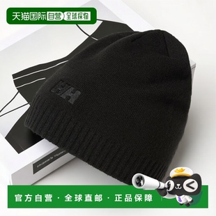 自营欧洲直邮Helly Hansen 男女通用黑色亚克力品牌无檐便帽帽子