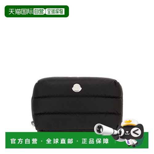 1h可退 香港直邮Moncler 盟可睐 女士 黑色尼龙化妆包 6A00003M62