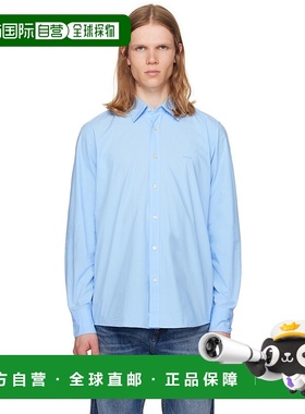 香港直邮BOSS 波士 男士 蓝色 Regular-Fit Cotton Poplin 衬衫 5