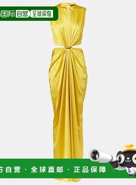 香港直邮MaxMara 麦斯玛拉 女士 Panaro 垂褶剪口真丝长款连衣裙