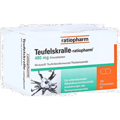 欧洲直邮德国药房ratiopharm魔鬼爪根关节磨损止痛消炎药片100粒