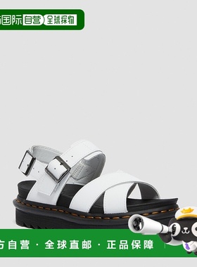 自营欧洲直邮DrMartens马丁大夫 Voss II女士白色黑色Hydro皮革凉