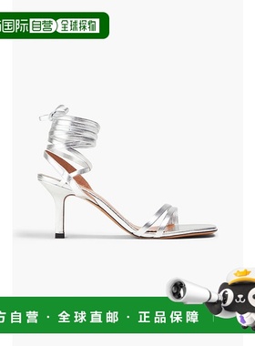 1h可退 香港直邮Maje 女士 金属感皮质凉鞋 MFACH00569SILVERY