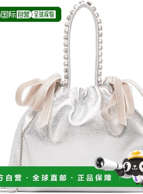 1h可退 香港直邮Jimmy Choo 周仰杰 女士 银色迷你抽绳手提包 DRA