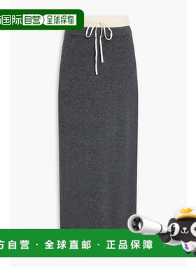 1h可退 香港直邮Sandro 女士 羊毛羊绒混纺中长半身裙 SFPJU01287