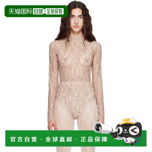 香港直邮valentino 华伦天奴 女士 驼色 Floral Lace 连体衣 9B3M