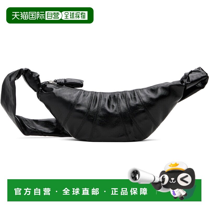 1h可退香港直邮Lemaire 男士 牛角包形小号肩包 black黑色 舒适时