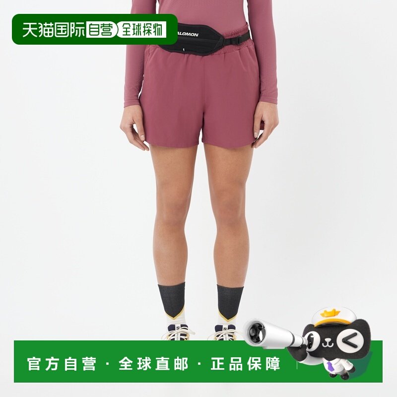 自营欧洲直邮SALOMON 深粉色合成材料女士短裤,运动服/休闲服装,运动长裤,淘宝优惠券,粉丝福利购,淘宝优惠卷