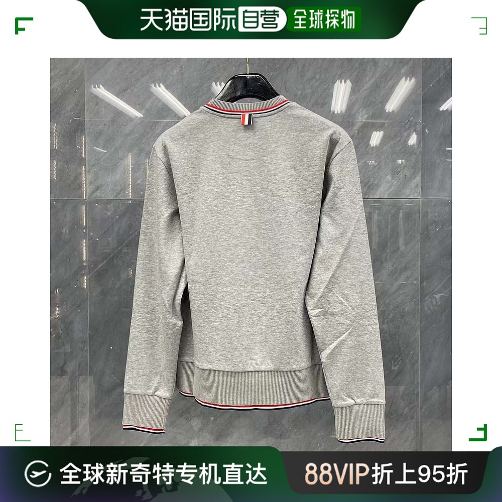 香港直邮THOM BROWNEThom Browne 男款灰色圆领套头卫衣 MJT401A-