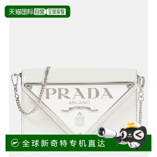 三角形图案迷你皮革斜挎包 1h可退 香港直邮Prada 普拉达 女士