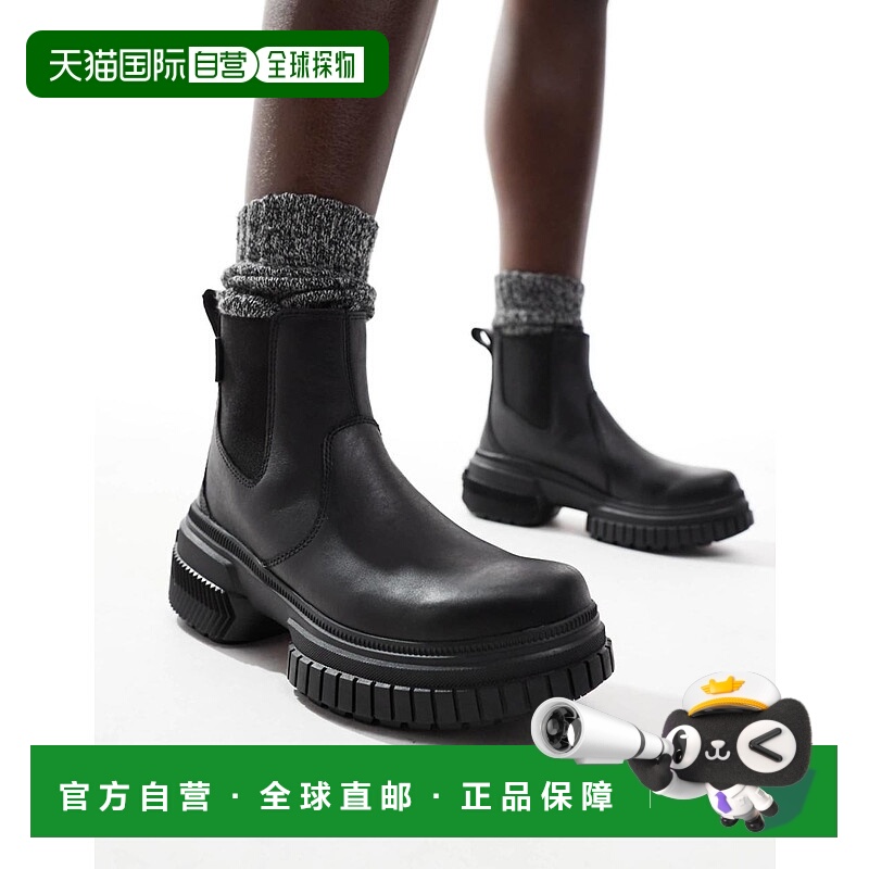 香港直邮Sorel 冰熊 女士 ONA AVE WP 防水皮质切尔西靴(黑色)