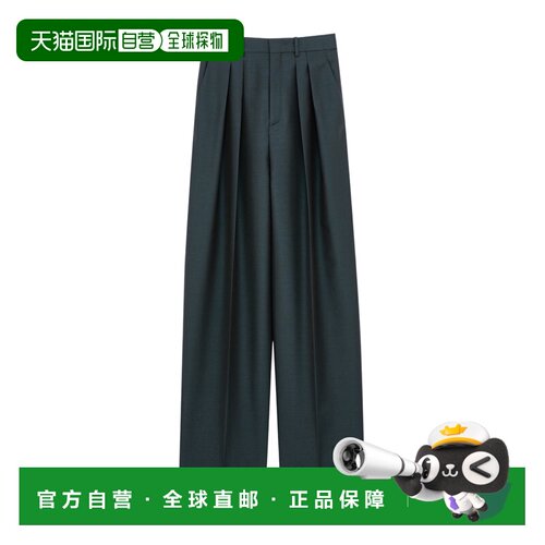 1h可退 香港直邮Saint Laurent 腰带环休闲裤 854457Y1N02阔腿裤