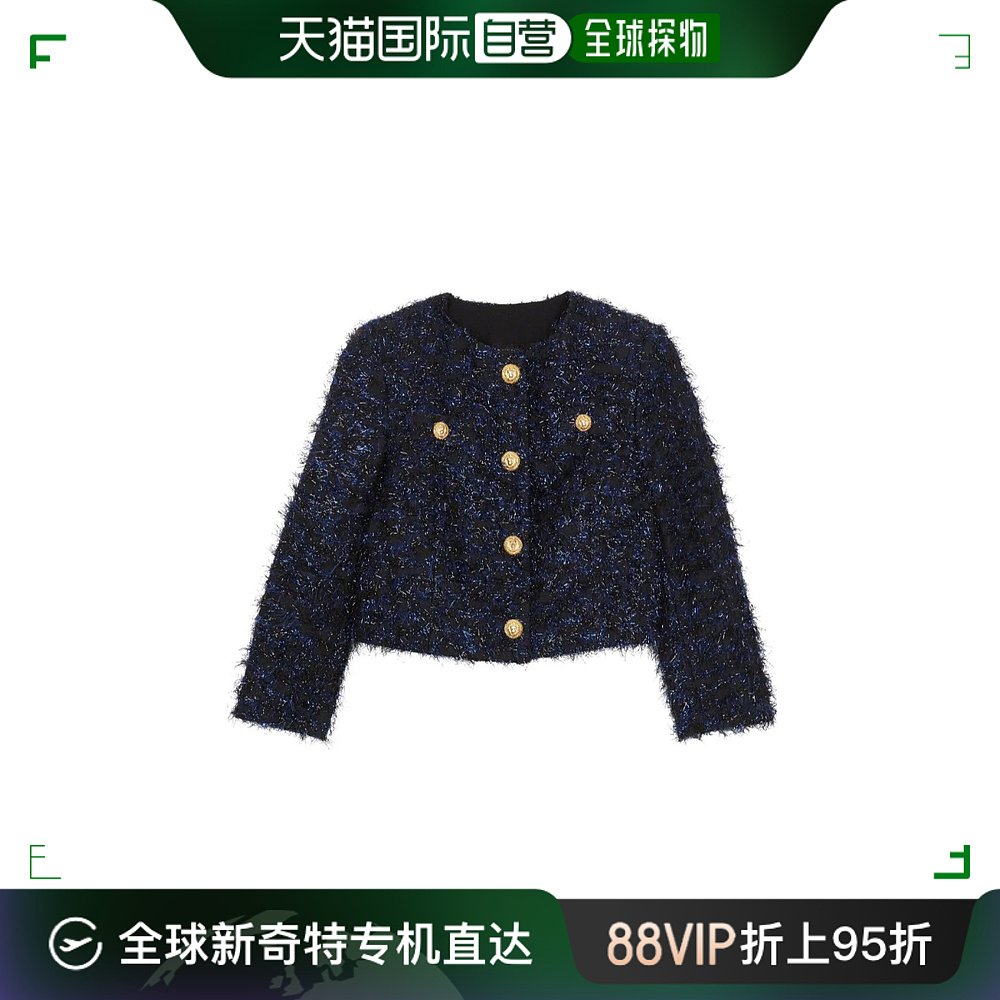 香港直邮Balmain Lurex长袖纽扣外套 BT2C64U0118