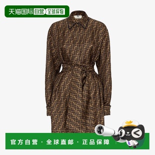 1h可退 25春夏短裙 欧洲直邮FENDI芬迪女士连衣裙FDB613A8G3F1440