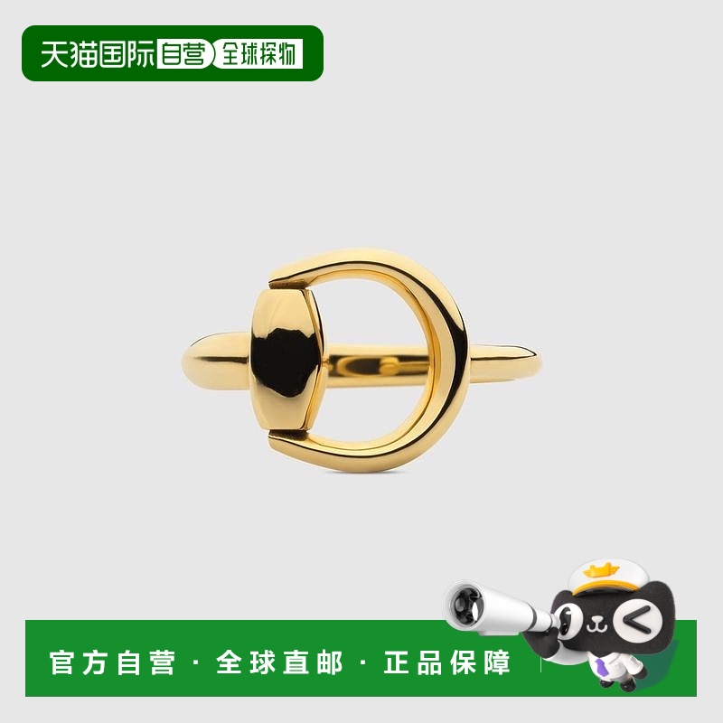 自营欧洲直邮Gucci古驰女士18k 黄金18k 金马衔扣细节戒指配饰