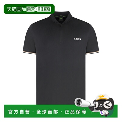 香港直邮BOSS 男士POLO衫 50539093001 SS2025 黑色 Technical fa