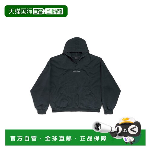 1h可退 香港直邮Balenciaga 巴黎世家 男士 Back Polo 褪色设计黑