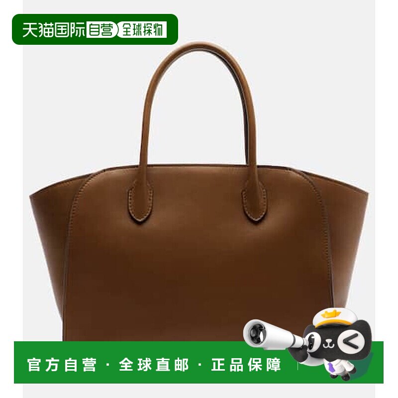1h可退 香港直邮The Row 女士 Marlo 12 皮革手提包 brown棕色 舒