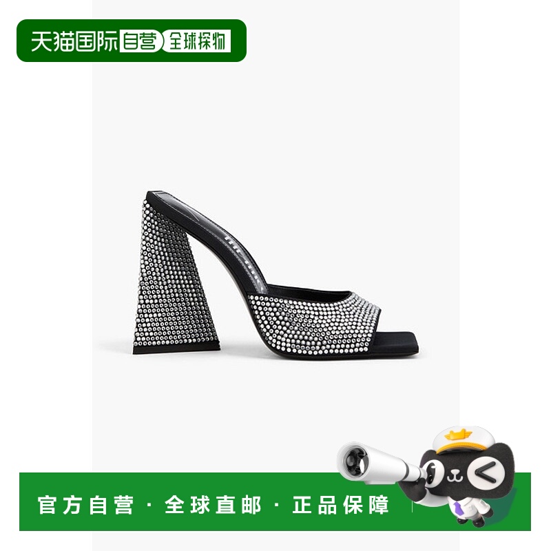 1h可退 香港直邮The Attico 女士 Devon 水晶装饰绸缎凉拖 231WS0