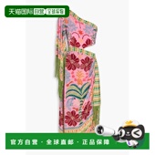 印花缎面绉纱中长连衣裙 1h可退 3183 女士 单袖 香港直邮FARM RIO