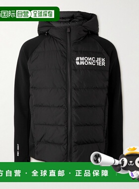 香港直邮moncler 盟可睐 男士 Shell and Down 徽标印花绗缝针织