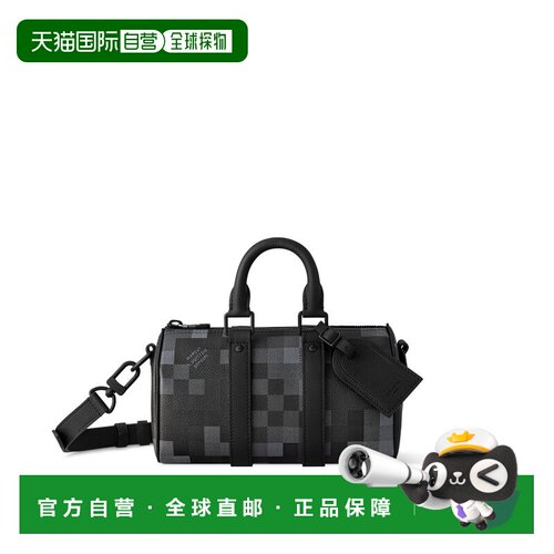 自营1h可退 欧洲直邮LV/路易威登 Keepall 25男士黑色帆布手提包