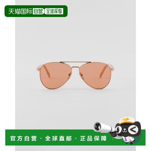 自营欧洲直邮Prada普拉达 男士陶土色金属LOGO标识太阳眼镜墨镜
