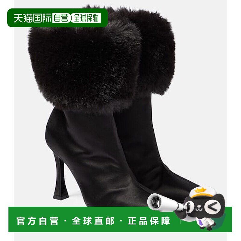 1h可退 香港直邮magda butrym 女士 人造皮草边绸缎短靴 001336
